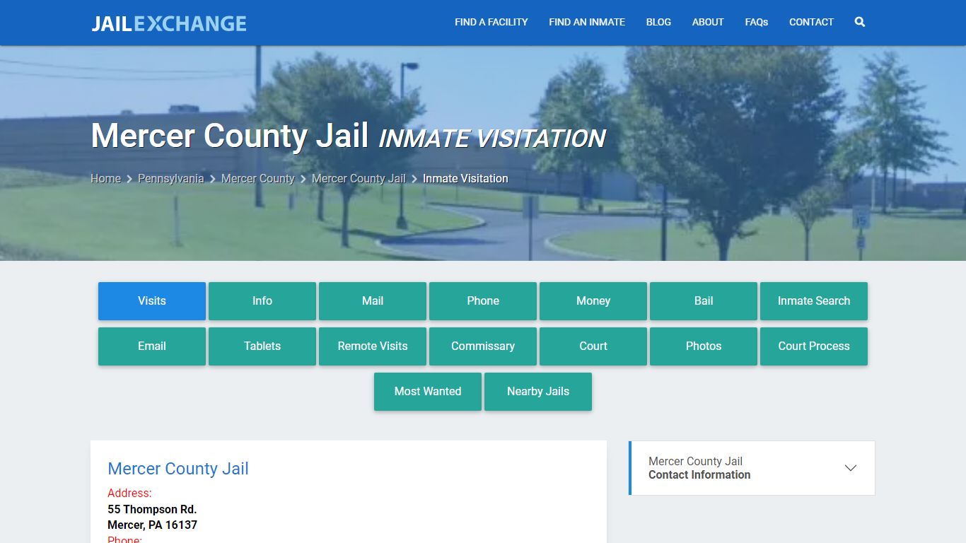 Inmate Visitation - Mercer County Jail, PA - Jail Exchange